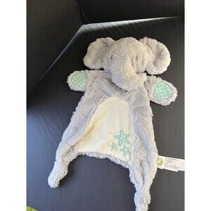 Animal Adventure Elephant Lovey Embroidered Teal Stars Baby Security Blanket